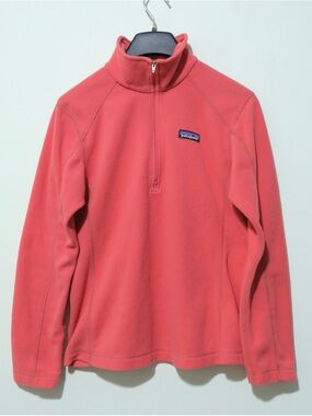 Patagonia Women's Micro D 1/4 Zip Fleece Pullover Sweater Coral Pink Size Small